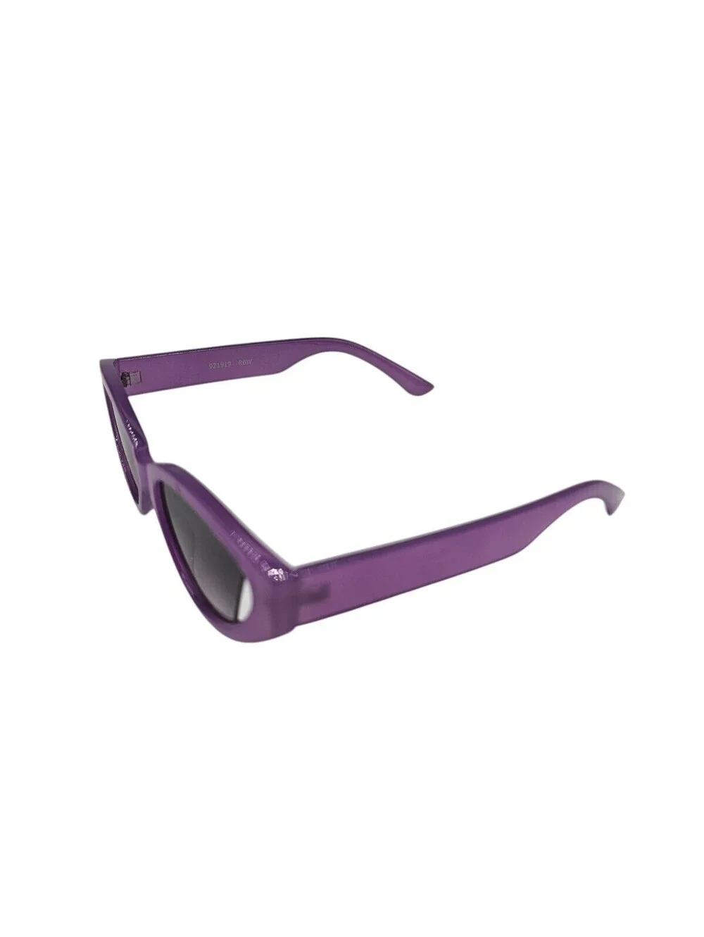 Vintage Mod Inspired Cat Eye Sunglasses Purple Plastic Frames Black Lenses